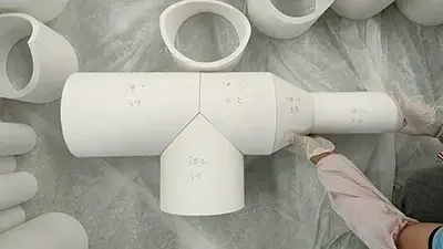 To protect ceramic cylinder liner bends from long-term exposure to highly corrosive and abrasive media, which fittings are suitable?